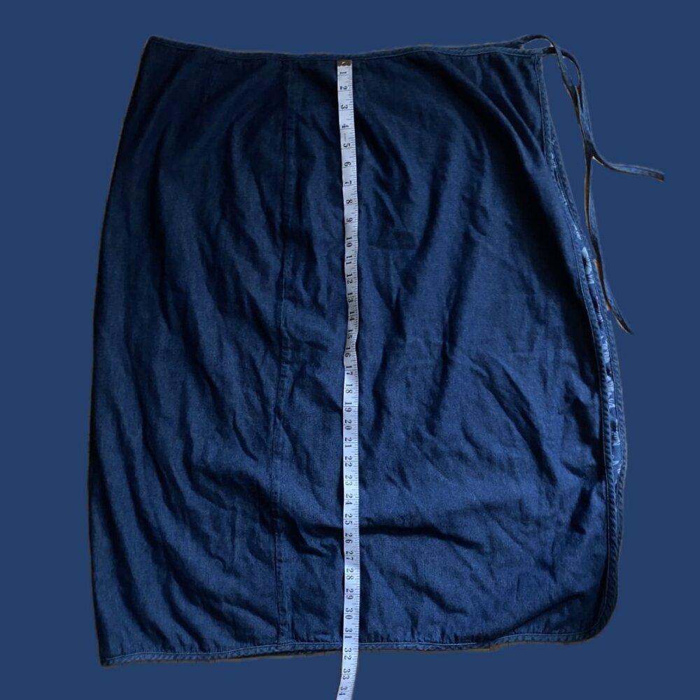 Handmade Reversible Denim Wrap skirt - Picture 5 of 13